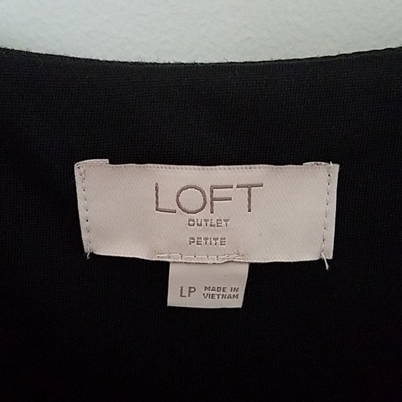 LOFT Outlet Black Sleeveless Dress Sz Large Petite - Picture 7 of 8